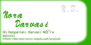 nora darvasi business card